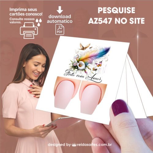 Kit 30 Artes em PDF Filha Única 4,5x5cm - (Unhas Tam: 1,1x1,7cm) AZ547 - Imagem 30