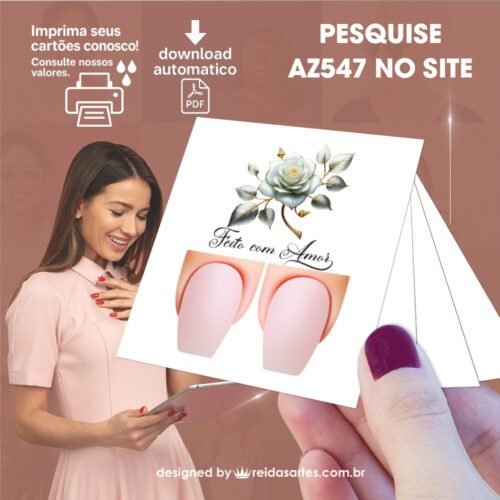 Kit 30 Artes em PDF Filha Única 4,5x5cm - (Unhas Tam: 1,1x1,7cm) AZ547 - Imagem 7