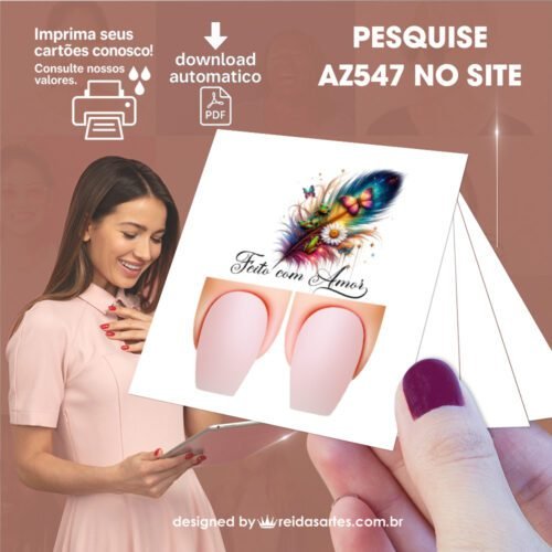 Kit 30 Artes em PDF Filha Única 4,5x5cm - (Unhas Tam: 1,1x1,7cm) AZ547 - Imagem 29