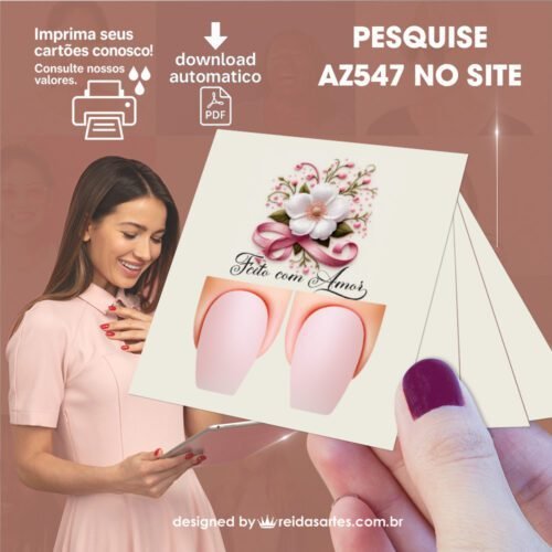 Kit 30 Artes em PDF Filha Única 4,5x5cm - (Unhas Tam: 1,1x1,7cm) AZ547 - Imagem 2