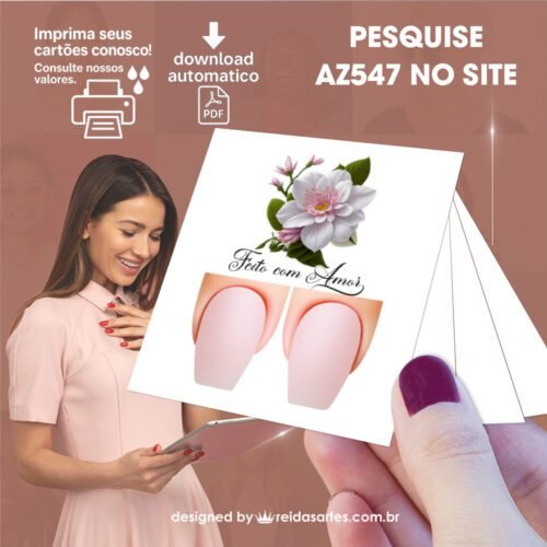 Kit 30 Artes em PDF Filha Única 4,5x5cm - (Unhas Tam: 1,1x1,7cm) AZ547 - Imagem 28