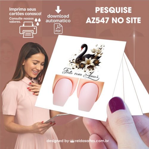 Kit 30 Artes em PDF Filha Única 4,5x5cm - (Unhas Tam: 1,1x1,7cm) AZ547 - Imagem 27