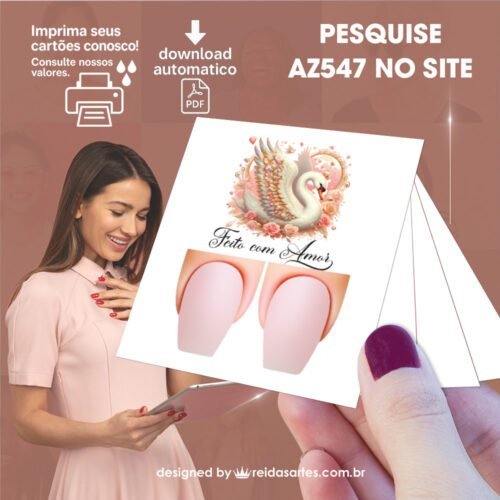 Kit 30 Artes em PDF Filha Única 4,5x5cm - (Unhas Tam: 1,1x1,7cm) AZ547 - Imagem 26