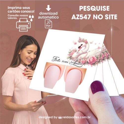 Kit 30 Artes em PDF Filha Única 4,5x5cm - (Unhas Tam: 1,1x1,7cm) AZ547 - Imagem 24