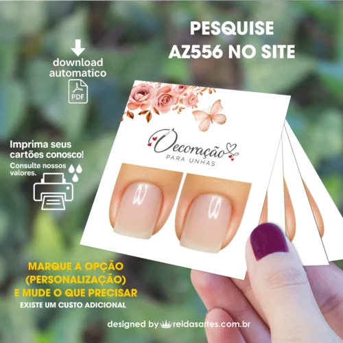 Arte em PDF Filha Única 4,5x5cm - (Unhas Curtas Tam: 1,1x1,5cm) AZ556 10