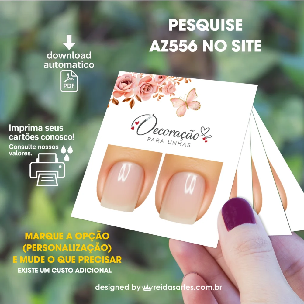 Arte em PDF Filha Única 4,5x5cm - (Unhas Curtas Tam: 1,1x1,5cm) AZ556 10