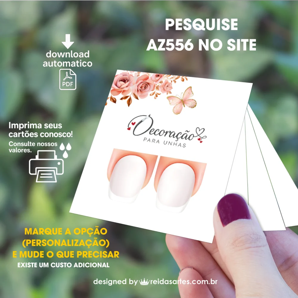 Arte em PDF Filha Única 4,5x5cm - (Unhas Curtas Tam: 1,1x1,5cm) AZ556 5