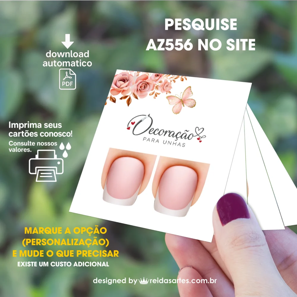 Arte em PDF Filha Única 4,5x5cm - (Unhas Curtas Tam: 1,1x1,5cm) AZ556 8