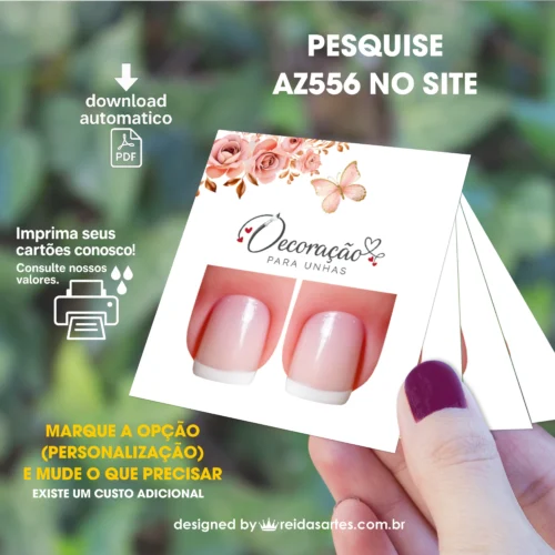 Arte em PDF Filha Única 4,5x5cm - (Unhas Curtas Tam: 1,1x1,5cm) AZ556 9