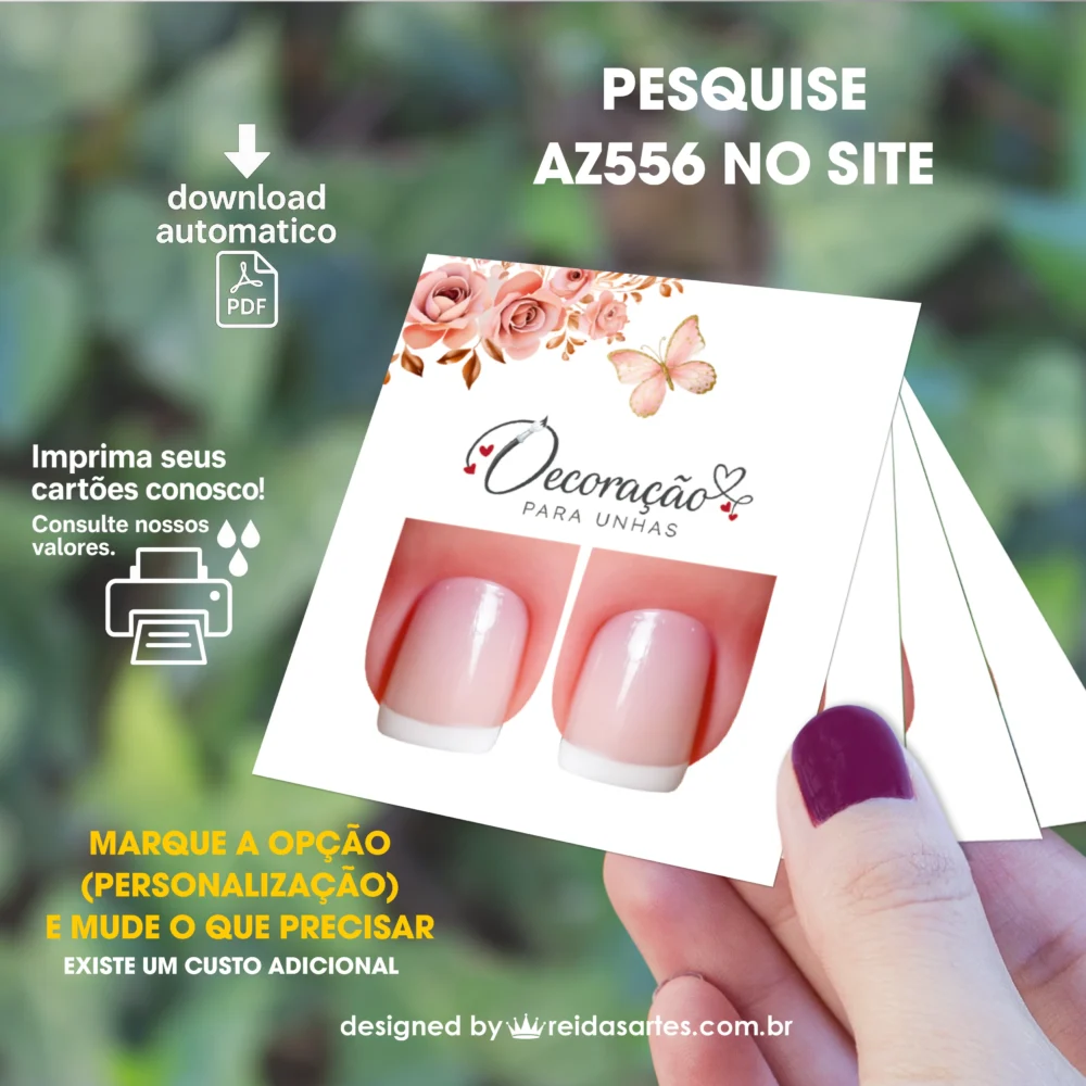 Arte em PDF Filha Única 4,5x5cm - (Unhas Curtas Tam: 1,1x1,5cm) AZ556 9