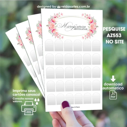 Arte em PDF Cartelão 15 Pares 9x15cm - AZ553 3