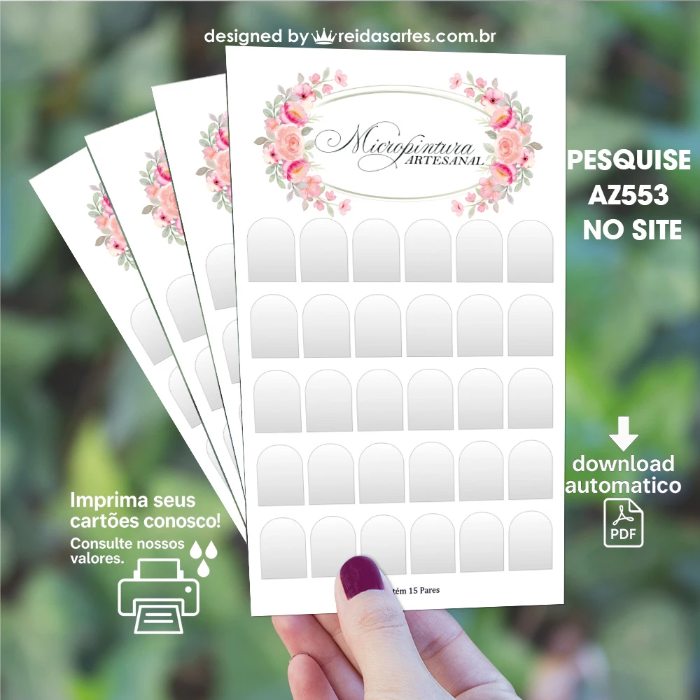 Arte em PDF Cartelão 15 Pares 9x15cm - AZ553 3