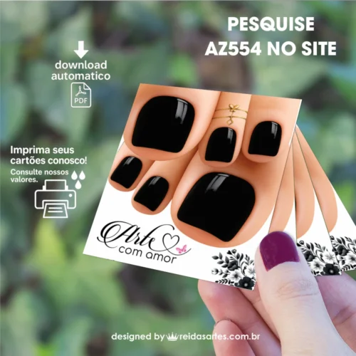 Arte em PDF Filha Única Pé  4,5x5cm - (Unhas Tam: 1,40x1,50cm) AZ554 1