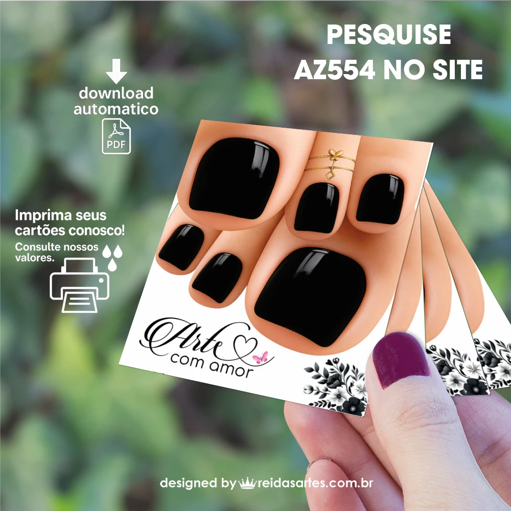Arte em PDF Filha Única Pé  4,5x5cm - (Unhas Tam: 1,40x1,50cm) AZ554 1