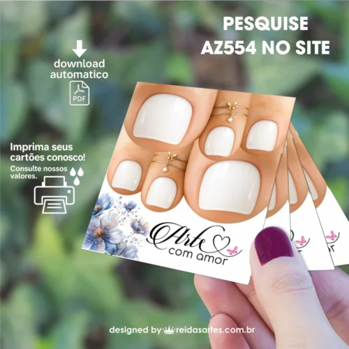Arte em PDF Filha Única Pé  4,5x5cm - (Unhas Tam: 1,40x1,50cm) AZ554 3