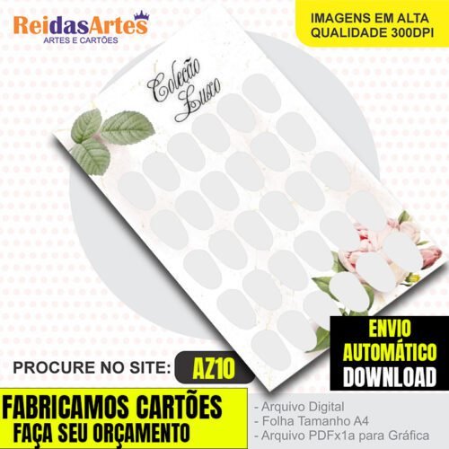 1 Artes Cartelão 15 Pares 9x15cm - AZ10 10