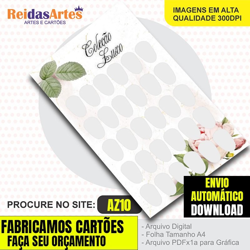 1 Artes Cartelão 15 Pares 9x15cm - AZ10 10