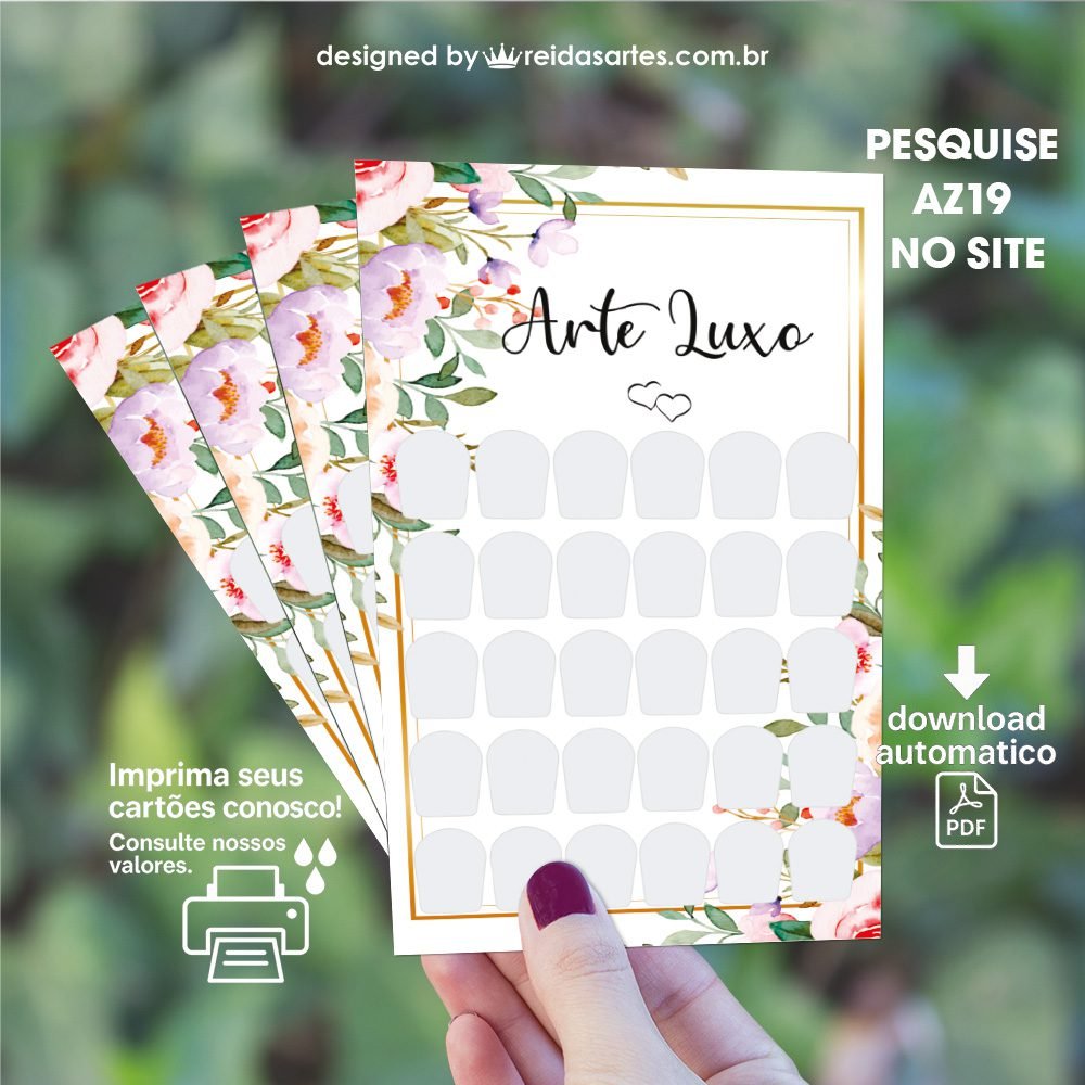 Arte em PDF Cartelão 15 Pares 9x15cm - AZ19 1