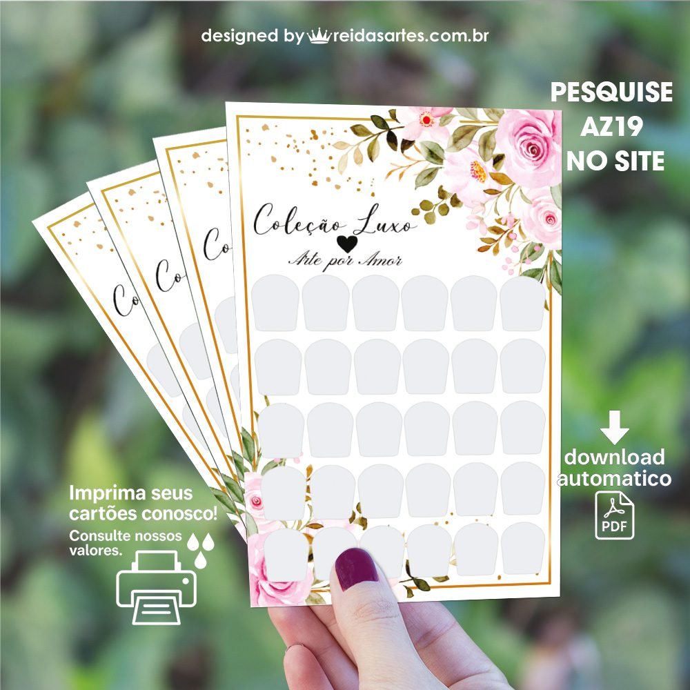 Arte em PDF Cartelão 15 Pares 9x15cm - AZ19 2
