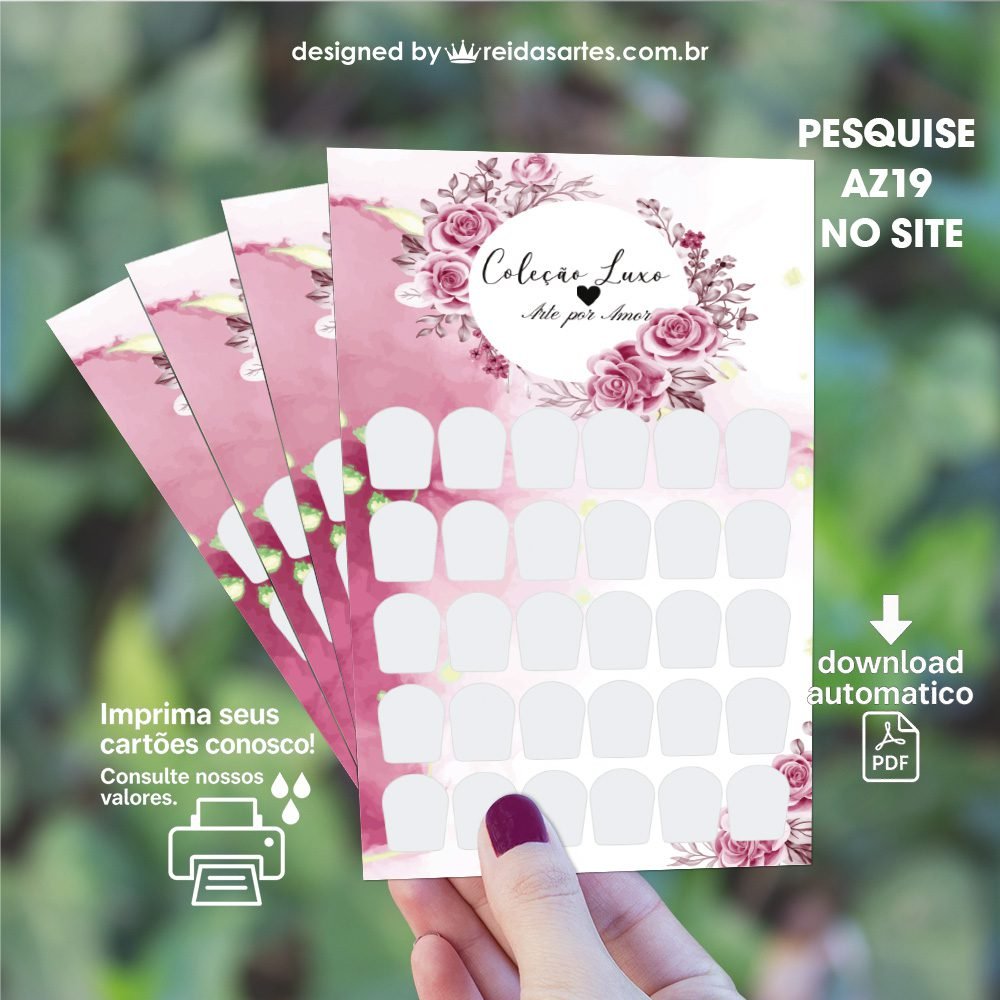 Arte em PDF Cartelão 15 Pares 9x15cm - AZ19 8