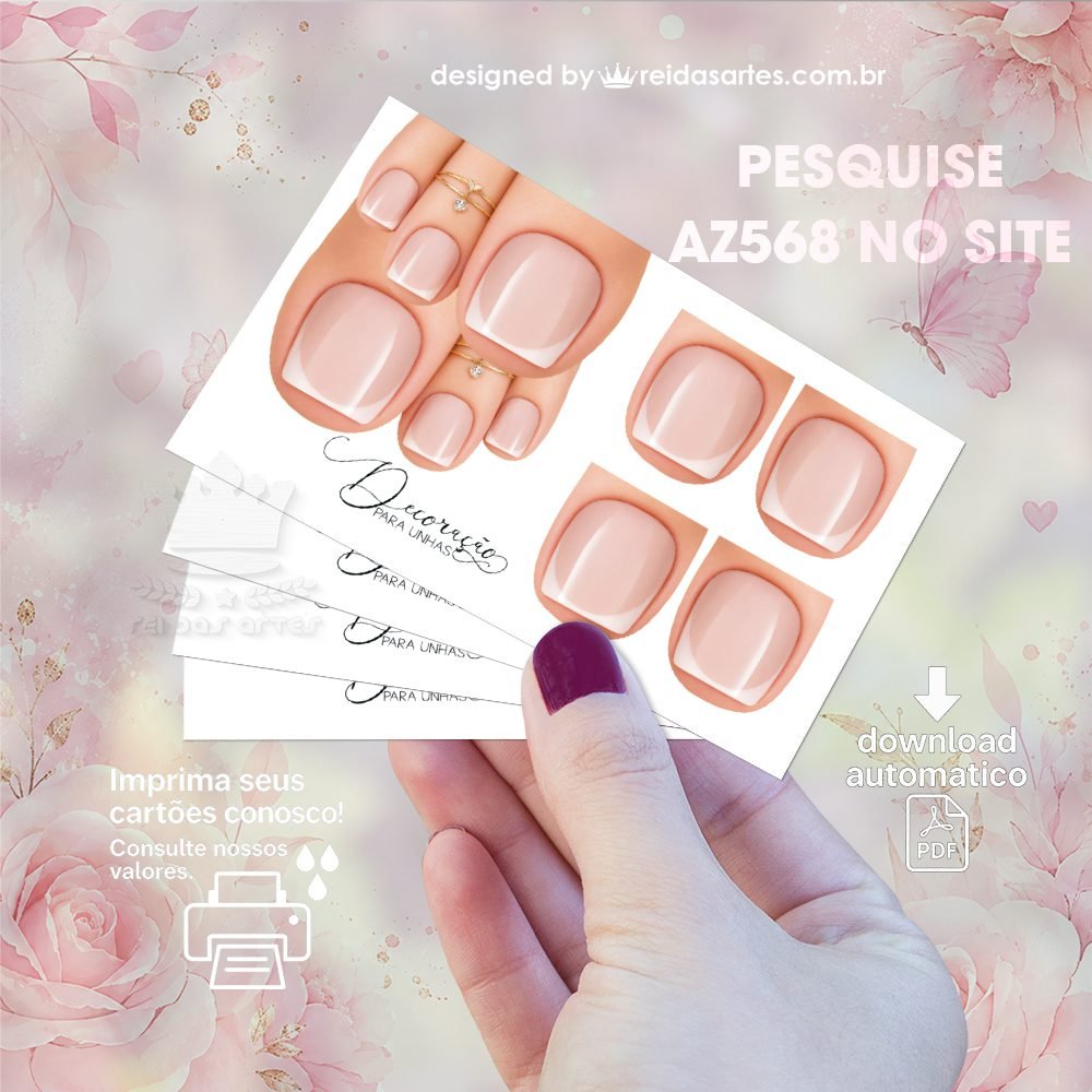 Arte em PDF 3 Pares Pé 9x5cm - AZ568 7